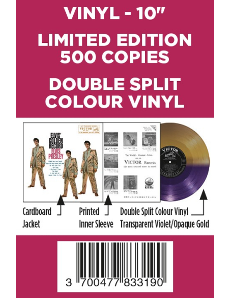Elvis Presley - Elvis' Golden Record - Vinyle Japonais Bicolore (Vinyle 10'')