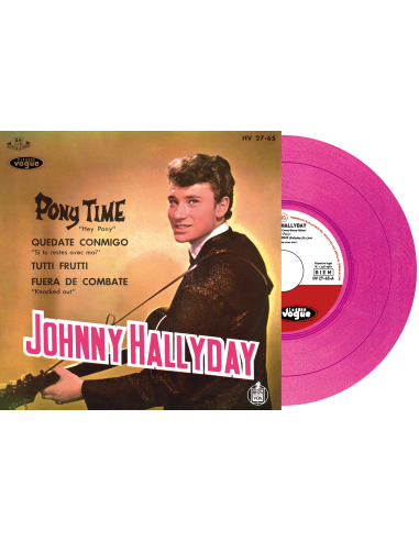 Johnny Hallyday - Pony Time - Vinyle Rose (Espagne) (Vinyle 7'')