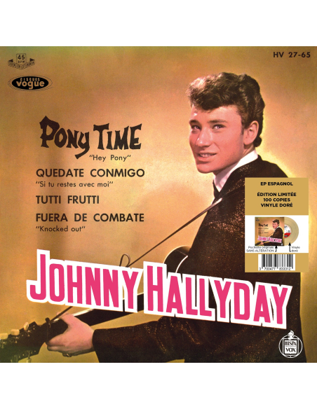 Johnny Hallyday - Pony Time - Vinyle Doré (Espagne) (Vinyle 7'')