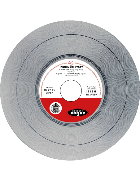 Johnny Hallyday - Pony Time - Vinyle Argenté (Espagne) (Vinyle 7'')