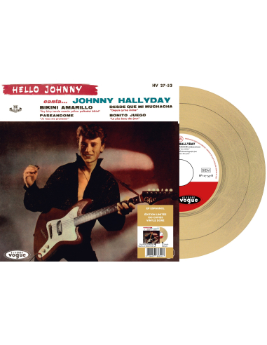 Johnny Hallyday - Hello Johnny - Vinyle Doré (Espagne) (Vinyle 7'')