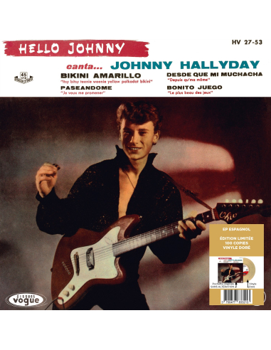Johnny Hallyday - Hello Johnny - Vinyle Doré (Espagne) (Vinyle 7'')