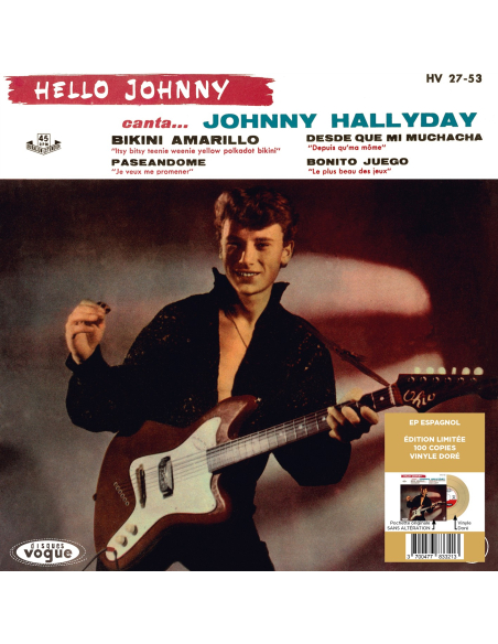 Johnny Hallyday - Hello Johnny - Vinyle Doré (Espagne) (Vinyle 7'')