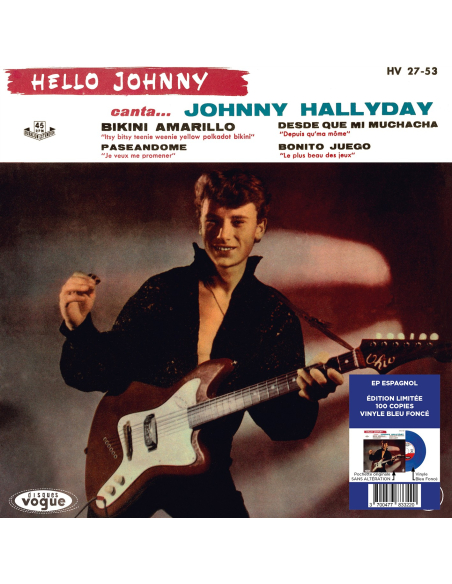Johnny Hallyday - Hello Johnny - Vinyle Bleu Foncé (Espagne) (Vinyle 7'')