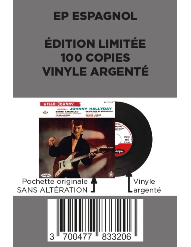 Johnny Hallyday - Hello Johnny - Vinyle Bleu Foncé (Espagne) (Vinyle 7'')