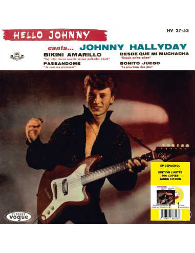Johnny Hallyday - Hello Johnny - Vinyle Jaune Citron (Espagne) (Vinyle 7'')