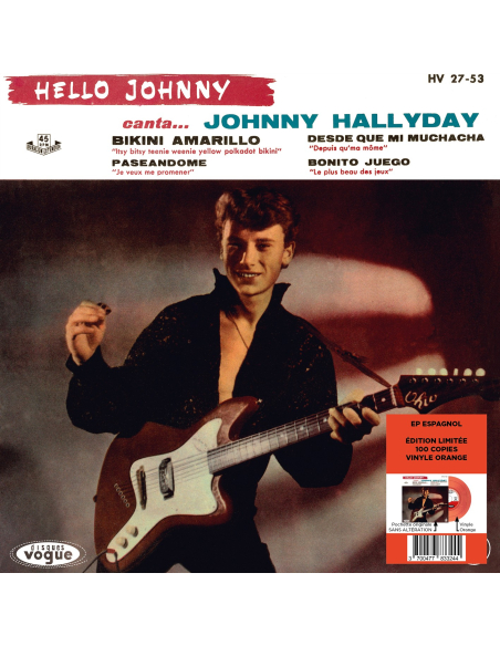 Johnny Hallyday - Hello Johnny - Vinyle Orange (Espagne) (Vinyle 7'')