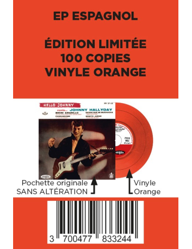 Johnny Hallyday - Hello Johnny - Vinyle Orange (Espagne) (Vinyle 7'')
