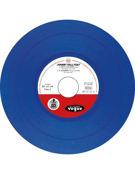 Johnny Hallyday - Si, Querido - Vinyle Bleu Foncé (Espagne) (Vinyle 7'')