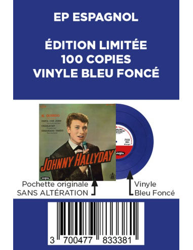 Johnny Hallyday - Si, Querido - Vinyle Bleu Foncé (Espagne) (Vinyle 7'')