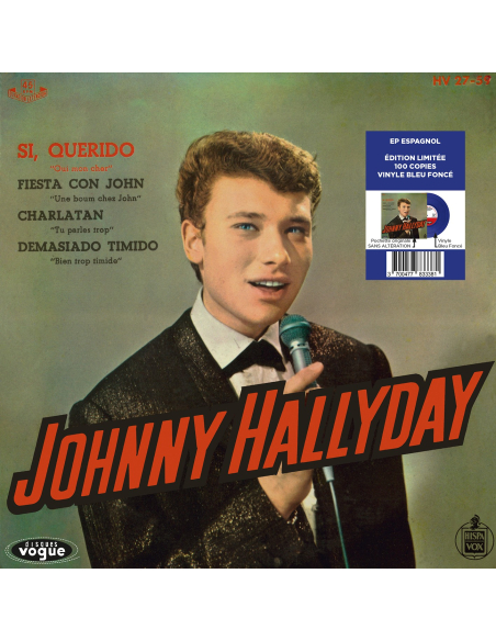 Johnny Hallyday - Si, Querido - Vinyle Bleu Foncé (Espagne) (Vinyle 7'')