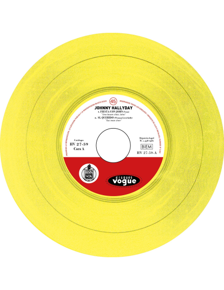 Johnny Hallyday - Si, Querido - Vinyle Jaune Citron (Espagne) (Vinyle 7'')