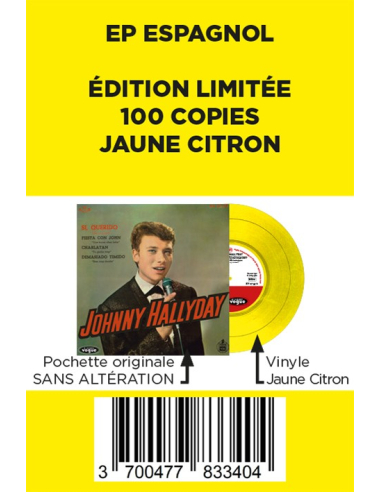 Johnny Hallyday - Si, Querido - Vinyle Jaune Citron (Espagne) (Vinyle 7'')