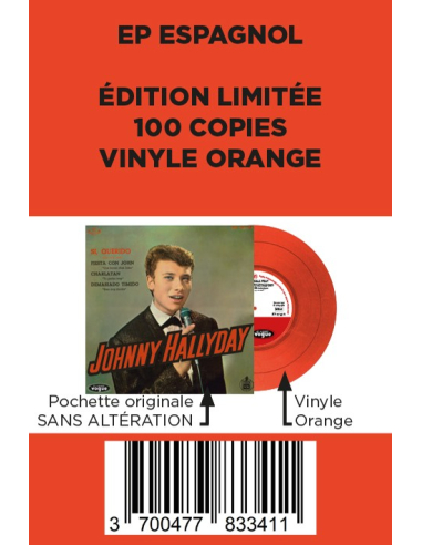 Johnny Hallyday - Si, Querido - Vinyle Orange (Espagne) (Vinyle 7'')