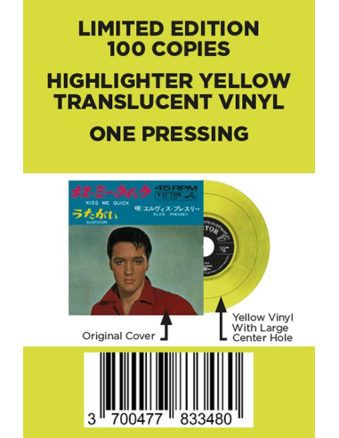 Elvis Presley - Kiss Me Quick - Vinyle Jaune (Japon) (Vinyle 7'')