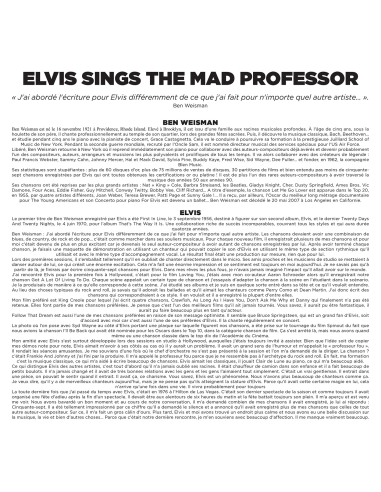 Elvis Presley - Sings The Mad Professor - RSD 2021 (Vinyle)