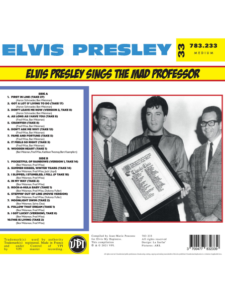 Elvis Presley - Sings The Mad Professor - RSD 2021 (Vinyle)
