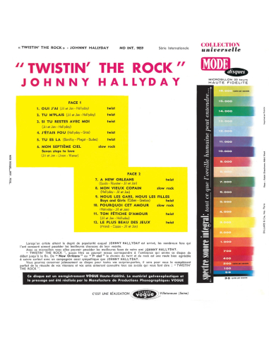 Johnny Hallyday - Twistin' The Rock - RSD 2021 (Vinyle)