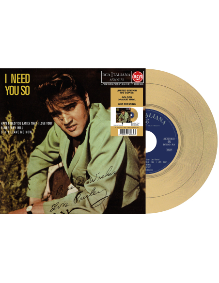Elvis Presley - I Need You So - Vinyle Doré (Italie) (Vinyle 7'')