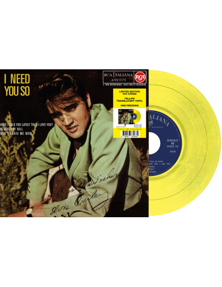 Elvis Presley - I Need You So - Vinyle Jaune (Italie) (Vinyle 7'')
