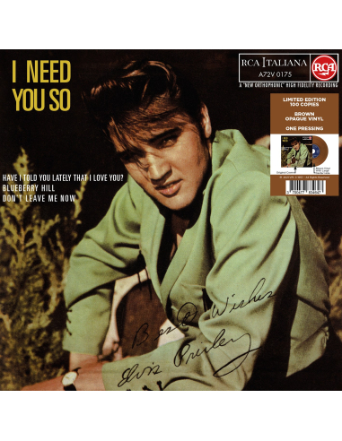 Elvis Presley - I Need You So - Vinyle Marron (Italie) (Vinyle 7'')