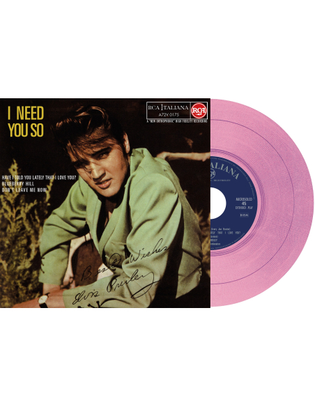 Elvis Presley - I Need You So - Vinyle Rose (Italie) (Vinyle 7'')