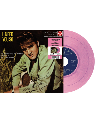 Elvis Presley - I Need You So - Vinyle Rose (Italie) (Vinyle 7'')