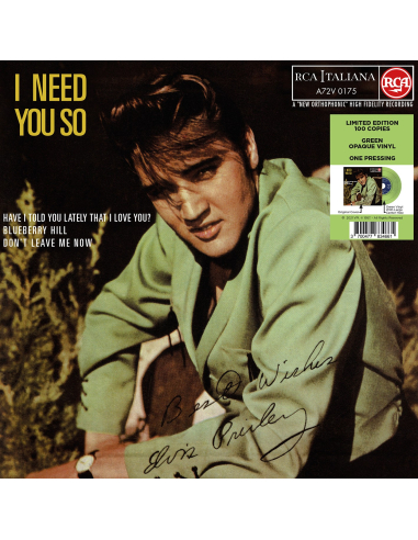 Elvis Presley - I Need You So - Vinyle Vert (Italie) (Vinyle 7'')