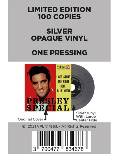 Elvis Presley - Presley Special - Vinyle Argenté (Italie) (Vinyle 7'')