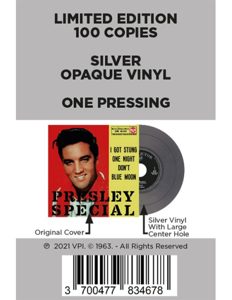 Elvis Presley - Presley Special - Vinyle Argenté (Italie) (Vinyle 7'')