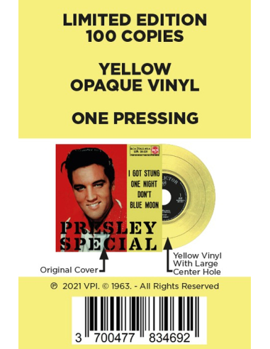 Elvis Presley - Presley Special - Vinyle Jaune (Italie) (Vinyle 7'')