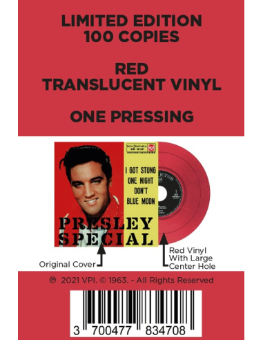 Elvis Presley - Presley Special - Vinyle Rouge (Italie) (Vinyle 7'')