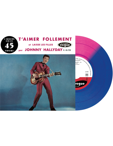 Johnny Hallyday - T'aimer Follement - Vinyle Bleu & Rose (Vinyle 7'')