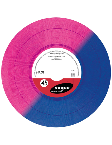 Johnny Hallyday - T'aimer Follement - Vinyle Bleu & Rose (Vinyle 7'')