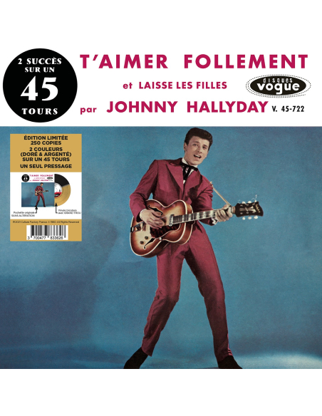 Johnny Hallyday - T'aimer Follement - Vinyle Doré & Argenté (Vinyle 7'')