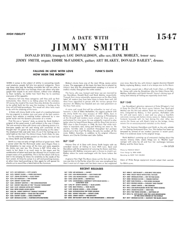Jimmy Smith - A Date With Vol. 1 (Vinyle)