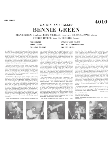 Bennie Green - Walkin' & Talkin' (Vinyle)