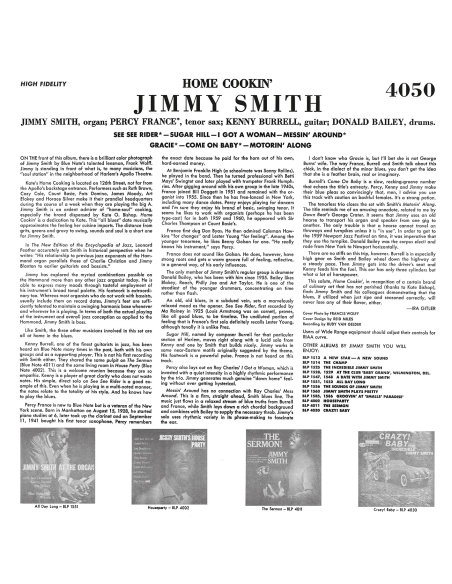 The Incredible Jimmy Smith - Home Cookin' (Vinyle)