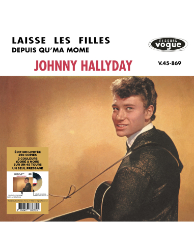 Johnny Hallyday - Laisse Les Filles - Vinyle Doré & Noir (Vinyle 7'')