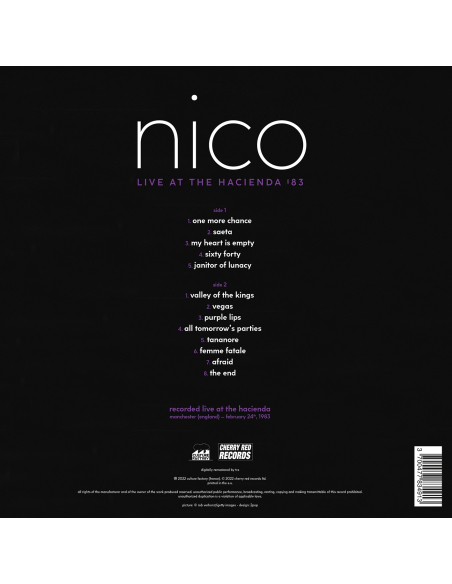 Nico - Live At The Hacienda '83 - RSD 2022 (Vinyle)