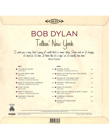 Bob Dylan - Talkin' New York - RSD 2022 (Vinyle + CD)