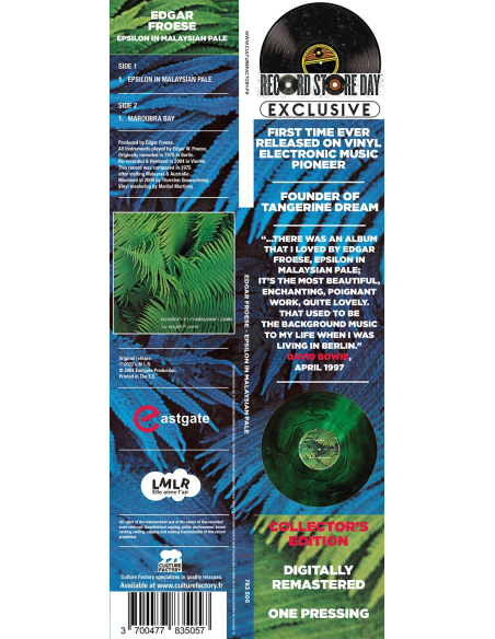 Edgar Froese - Epsilon In Malaysian Pale - RSD 2022 (Vinyle)