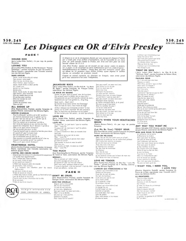 Elvis Presley - Les Disques En Or D'Elvis - RSD 2022 (Coffret 3 Vinyles)