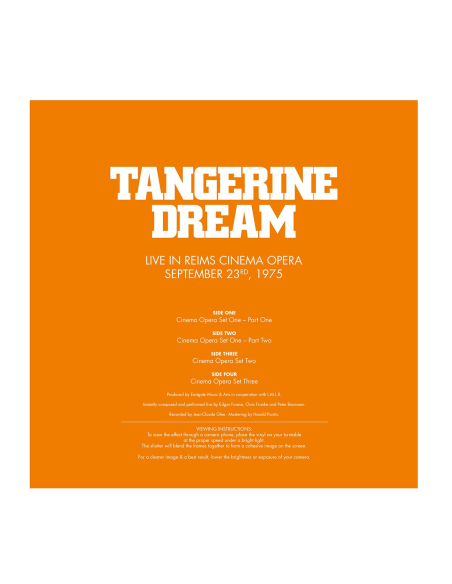 Tangerine Dream - Live in Reims Cinema Opera - RSD 2022 (Vinyle)