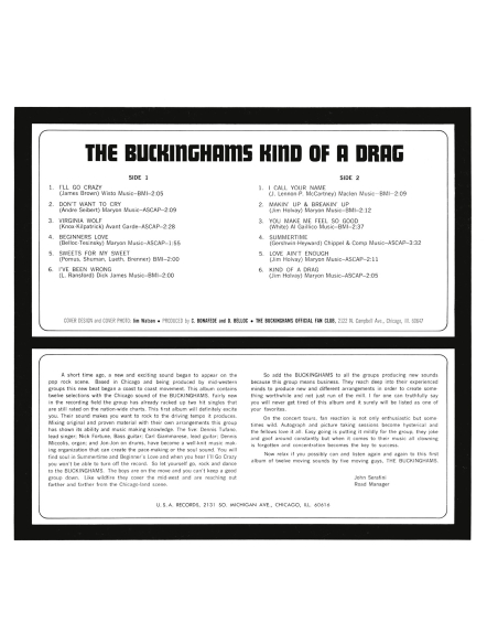 The Buckinghams - Kind of a Drag (Vinyle)