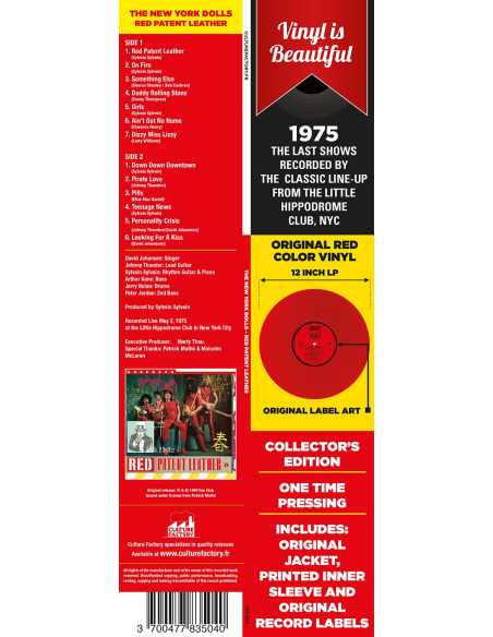 The New York Dolls - Red Patent Leather (Vinyle)