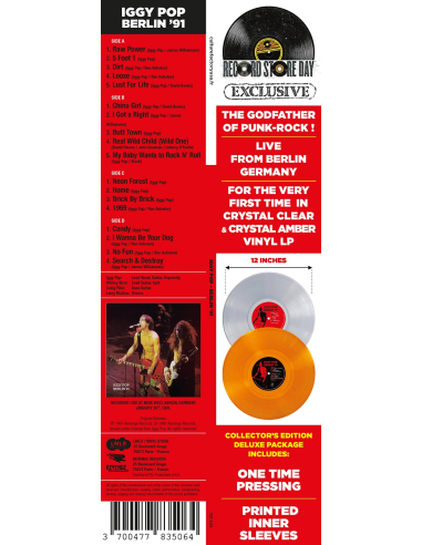 Iggy Pop - Berlin '91 - RSD 2022 (Vinyle)