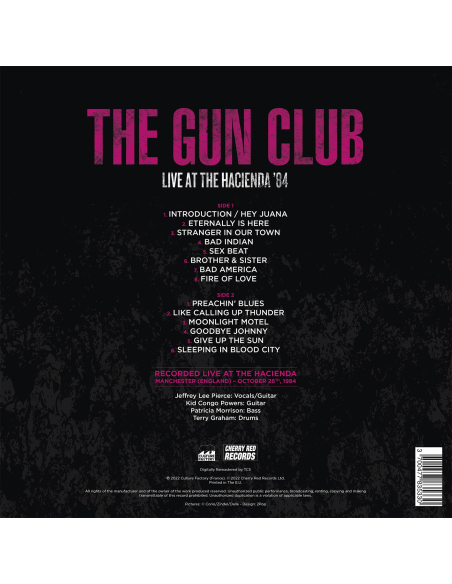 The Gun Club - Live At The Hacienda '84 - BF 2022 (Vinyle)
