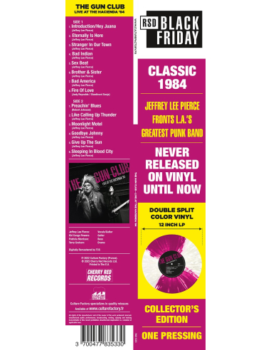 The Gun Club - Live At The Hacienda '84 - BF 2022 (Vinyle)