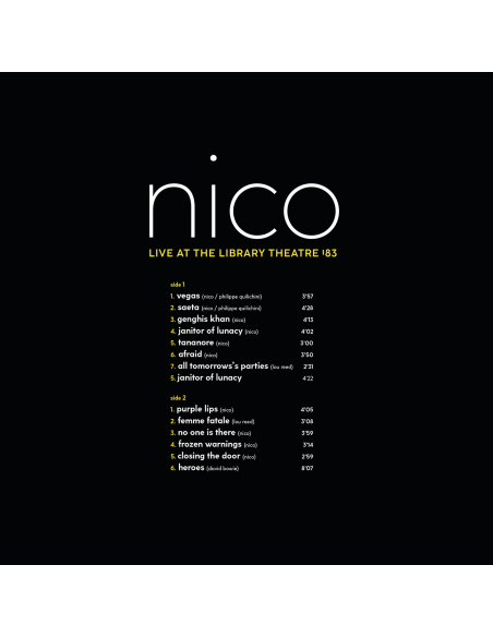 Nico - Live At Library Theatre '83 - BF 2022 (Vinyle)